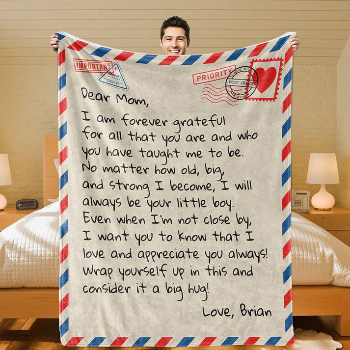 Dear Mom - From Son - Personalized Giant Love Letter Blanket