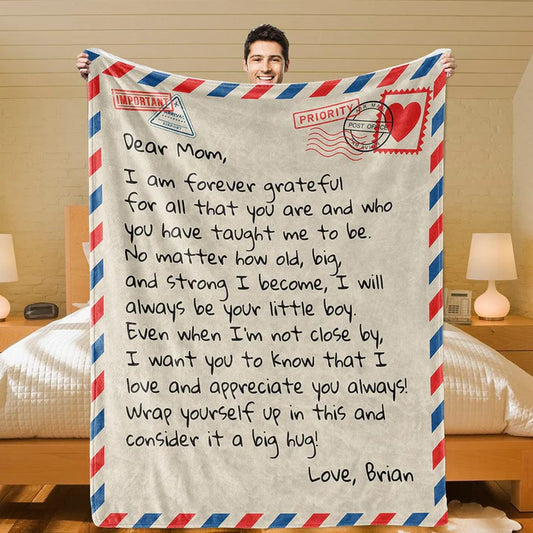 Dear Mom - From Son - Personalized Giant Love Letter Blanket