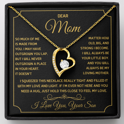 Dear Mom - I Love you, Your Son - Forever Love Necklace Gift Set