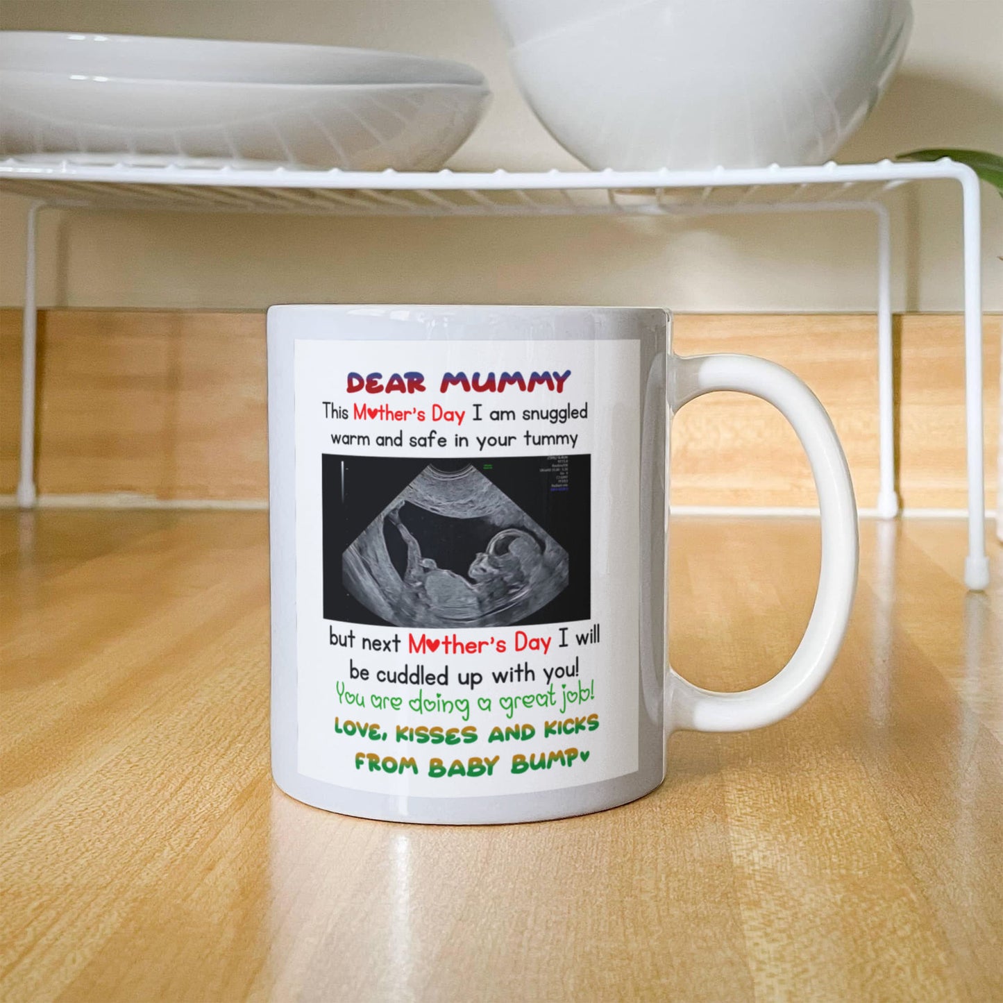 Dear Mummy - Love, Kisses and Kicks From Baby Bump - With ultrasound Image