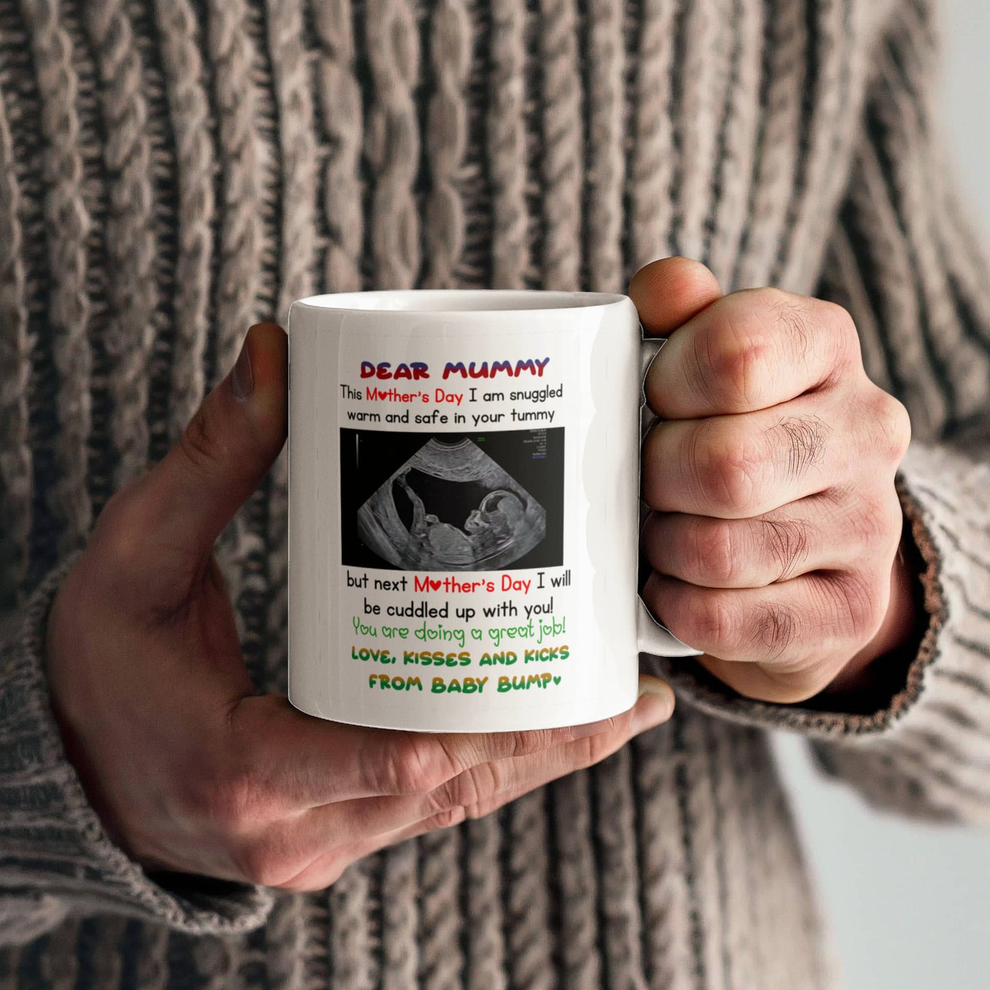 Dear Mummy - Love, Kisses and Kicks From Baby Bump - With ultrasound Image