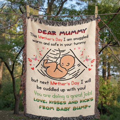 Dear Mummy - Love, Kisses and Kicks from Baby Bump - Heirloom Woven Blanket