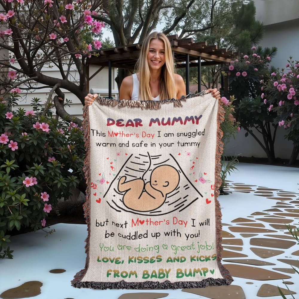 Dear Mummy - Love, Kisses and Kicks from Baby Bump - Heirloom Woven Blanket