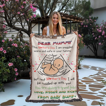 Dear Mummy - Love, Kisses and Kicks from Baby Bump - Heirloom Woven Blanket