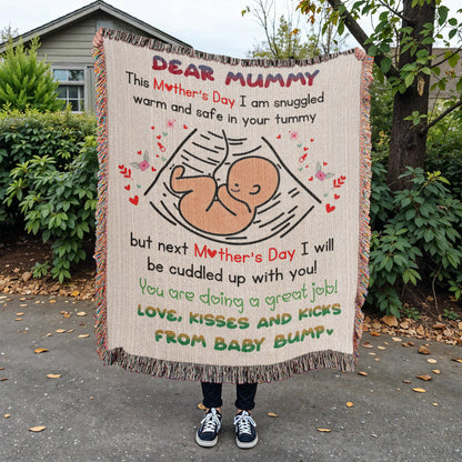 Dear Mummy - Love, Kisses and Kicks from Baby Bump - Heirloom Woven Blanket