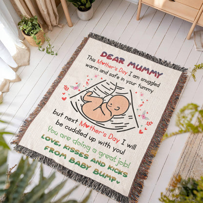Dear Mummy - Love, Kisses and Kicks from Baby Bump - Heirloom Woven Blanket