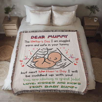 Dear Mummy - Love, Kisses and Kicks from Baby Bump - Heirloom Woven Blanket