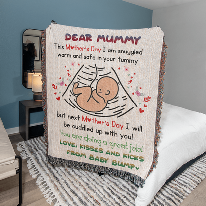 Dear Mummy - Love, Kisses and Kicks from Baby Bump - Heirloom Woven Blanket