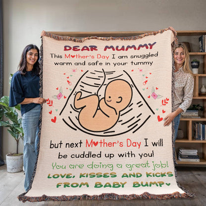 Dear Mummy - Love, Kisses and Kicks from Baby Bump - Heirloom Woven Blanket