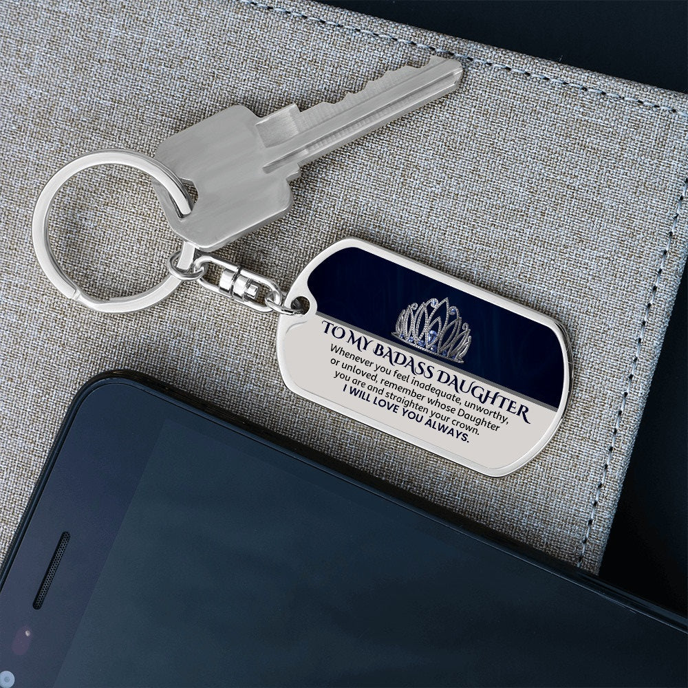 To my badass daughter keychain - Gift ideas for adult daughter present ideas - CFG