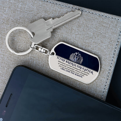 To my badass daughter keychain - Gift ideas for adult daughter present ideas - CFG