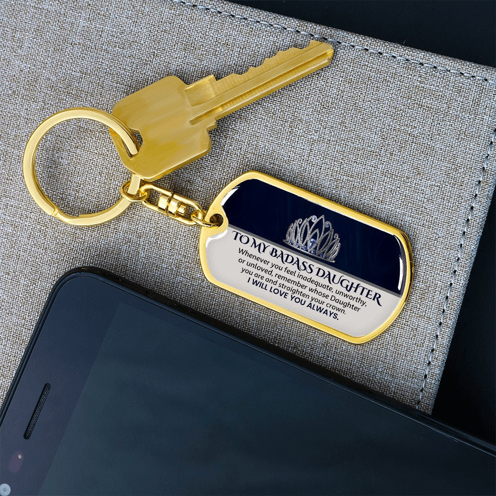 To my badass daughter keychain - Gift ideas for adult daughter present ideas - CFG