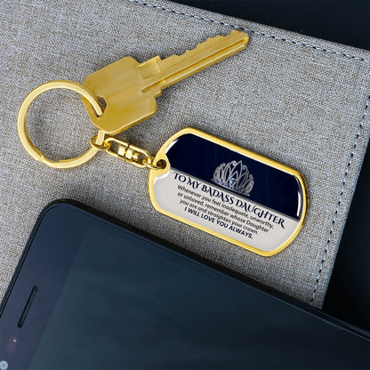 To my badass daughter keychain - Gift ideas for adult daughter present ideas - CFG