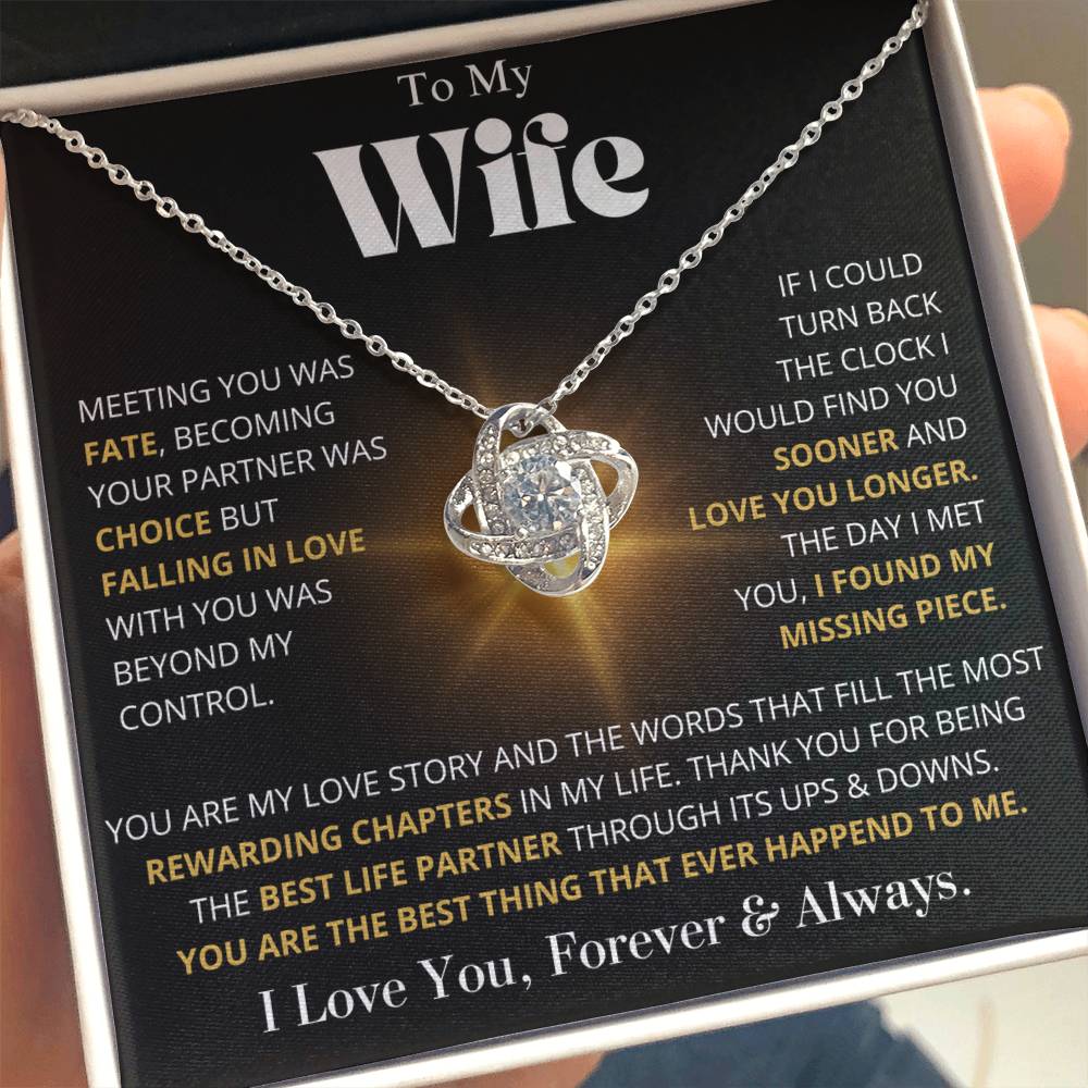 Gift For Wife You Are My Love Story Love Knot Necklace