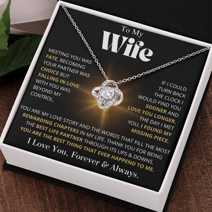 Gift For Wife You Are My Love Story Love Knot Necklace