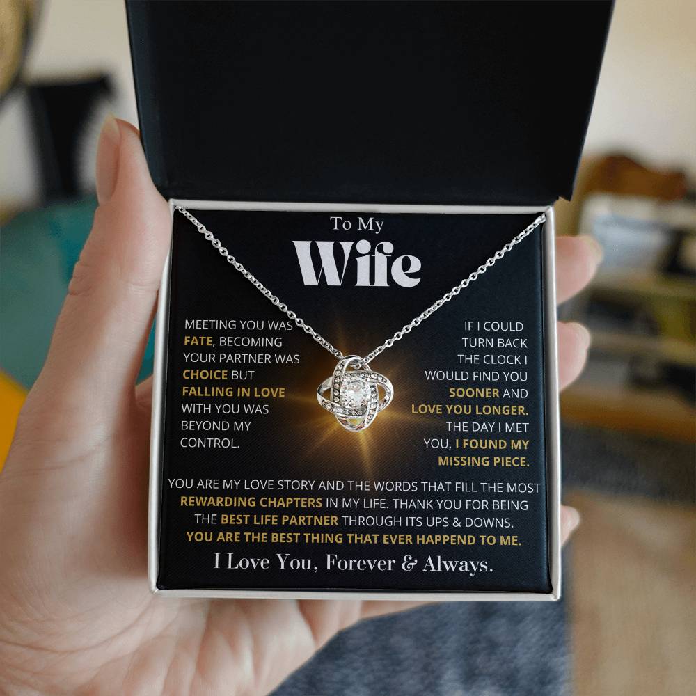 Gift For Wife You Are My Love Story Love Knot Necklace