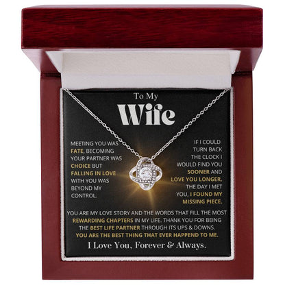 Gift For Wife You Are My Love Story Love Knot Necklace