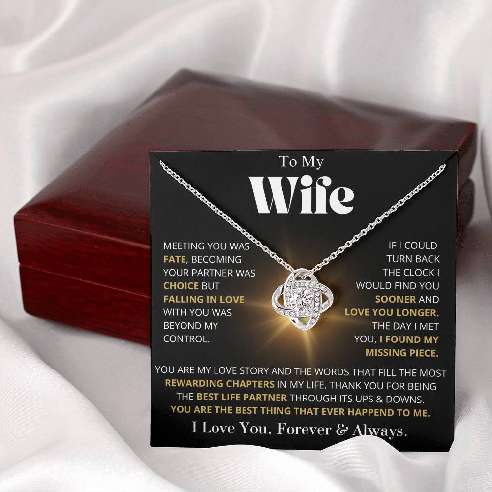 Gift For Wife You Are My Love Story Love Knot Necklace