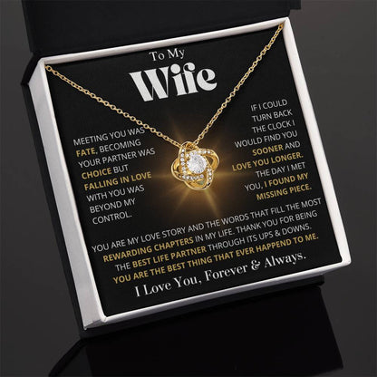 Gift For Wife You Are My Love Story Love Knot Necklace