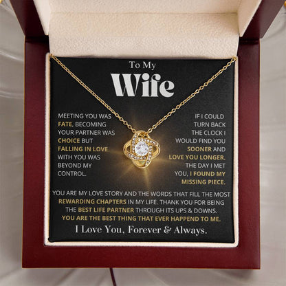 Gift For Wife You Are My Love Story Love Knot Necklace