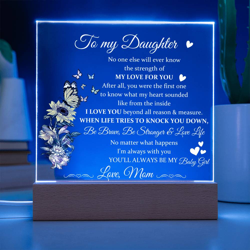 Gift for Daughter from Mom - Baby Girl - Plaque