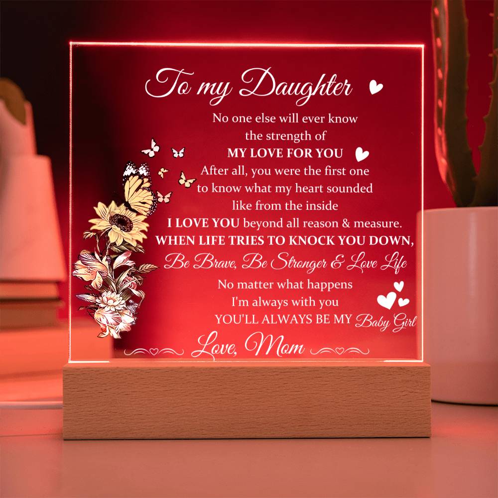 Gift for Daughter from Mom - Baby Girl - Plaque