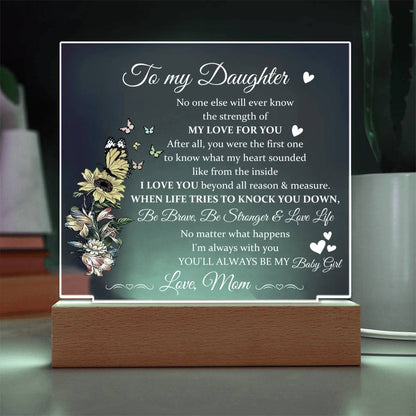 Gift for Daughter from Mom - Baby Girl - Plaque