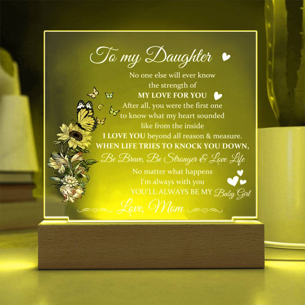 Gift for Daughter from Mom - Baby Girl - Plaque