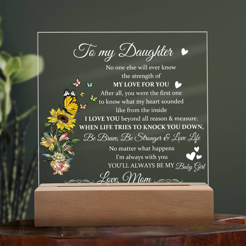 Gift for Daughter from Mom - Baby Girl - Plaque