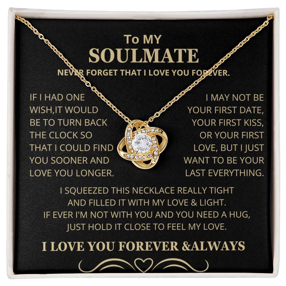 Gift for Soulmate "If I Had One Wish" Gold Knot Necklace