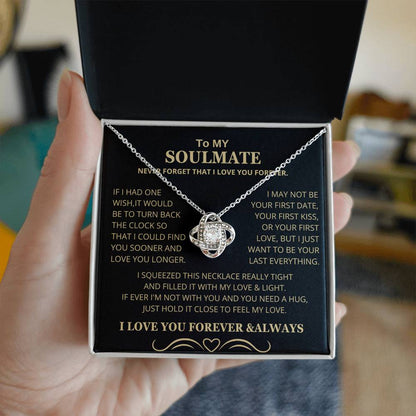 Gift for Soulmate "If I Had One Wish" Gold Knot Necklace