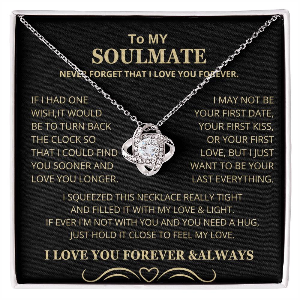 Gift for Soulmate "If I Had One Wish" Gold Knot Necklace