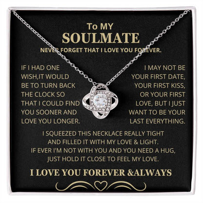 Gift for Soulmate "If I Had One Wish" Gold Knot Necklace