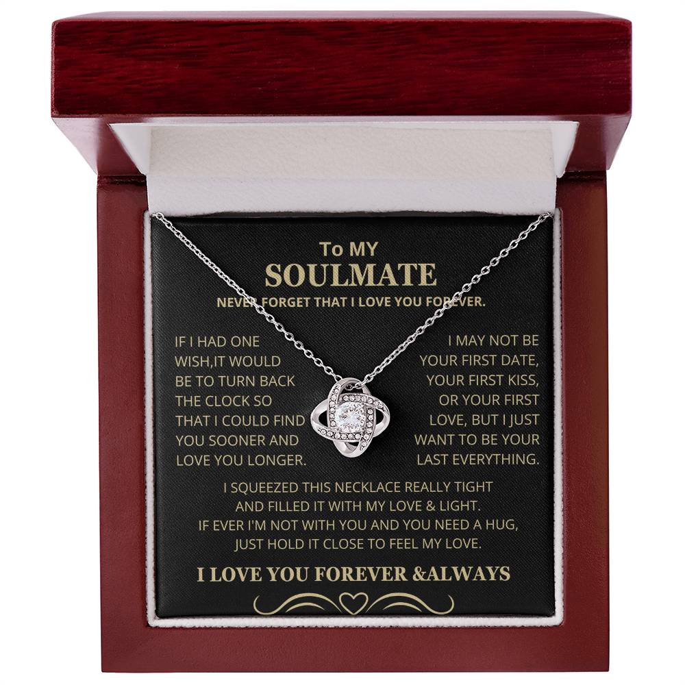 Gift for Soulmate "If I Had One Wish" Gold Knot Necklace