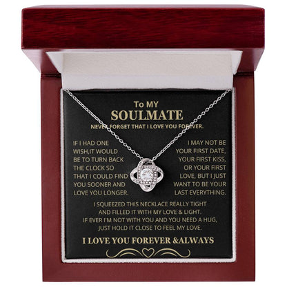 Gift for Soulmate "If I Had One Wish" Gold Knot Necklace