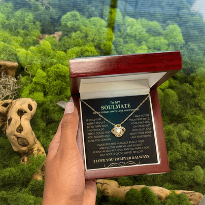 Gift for Soulmate "If I Had One Wish" Gold Knot Necklace