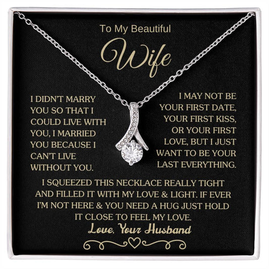 Gift for Wife "I Can't Live Without You" Gold Necklace - Charming Family Gift