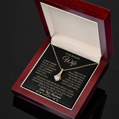 Gift for Wife "I Can't Live Without You" Gold Necklace - Charming Family Gift