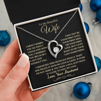 Gift for Wife "I Can't Live Without You" Gold Necklace - Charming Family Gift