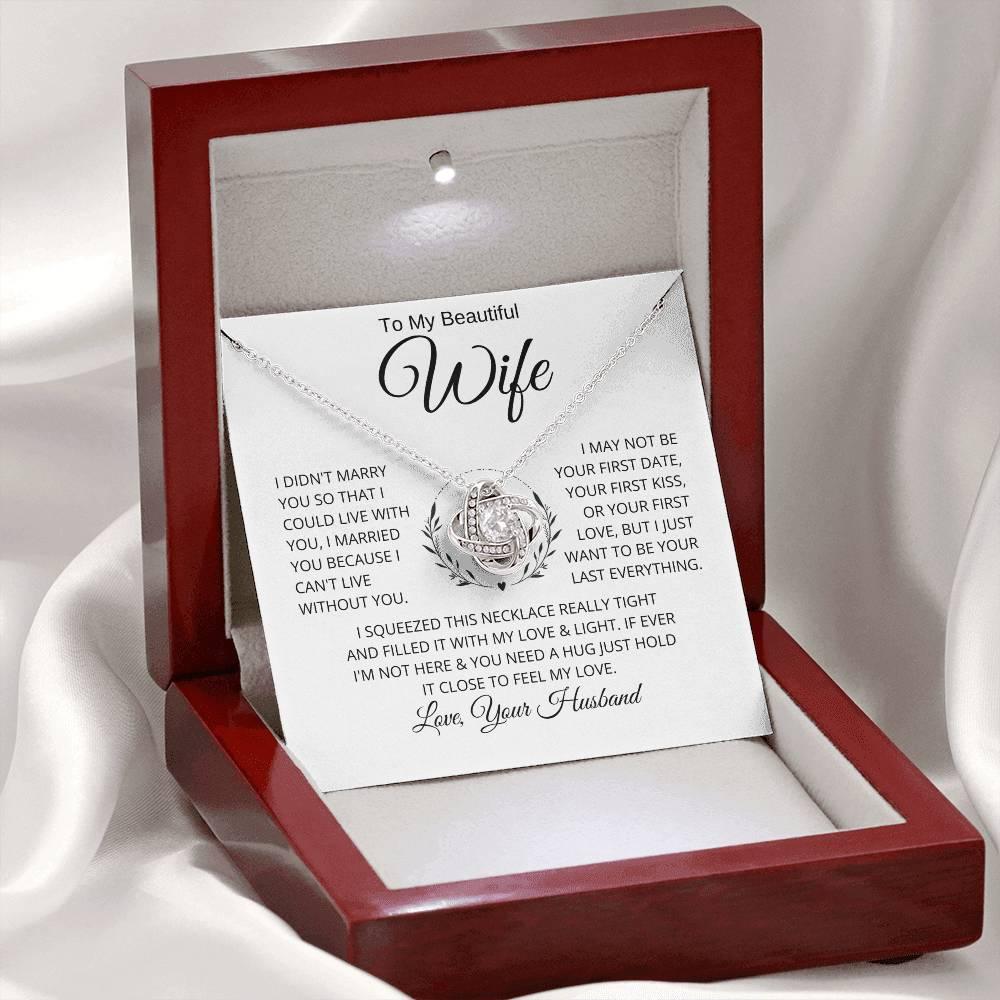 Gift for Wife "I Can't Live Without You" Knot Necklace - Charming Family Gift