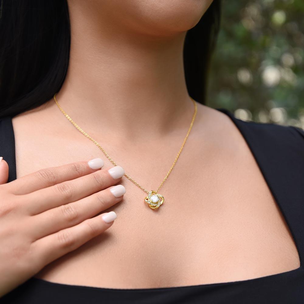 Gift for Wife "I Can't Live Without You" Knot Necklace - Charming Family Gift