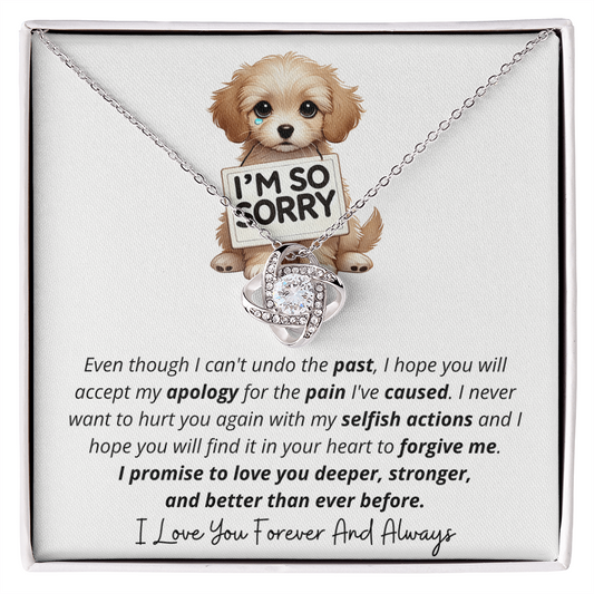 I'm So Sorry - Love Knot Necklace Gift Set