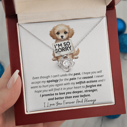 I'm So Sorry - Love Knot Necklace Gift Set
