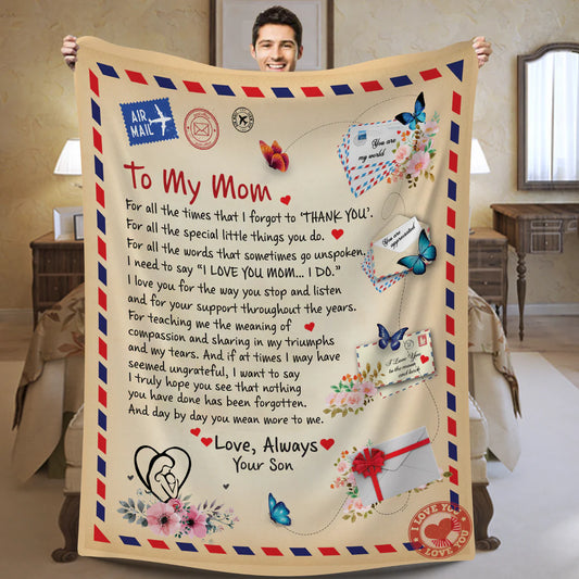 Custom Son To Mom - Fleece Blanket - 50x60