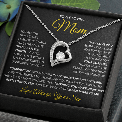 Mom Gift You Mean More Heart Necklace From Son