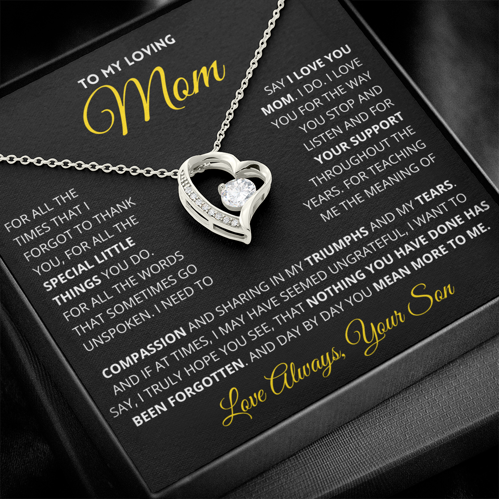 Mom Gift You Mean More Heart Necklace From Son