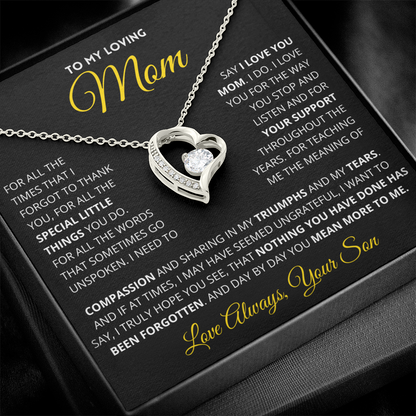 Mom Gift You Mean More Heart Necklace From Son