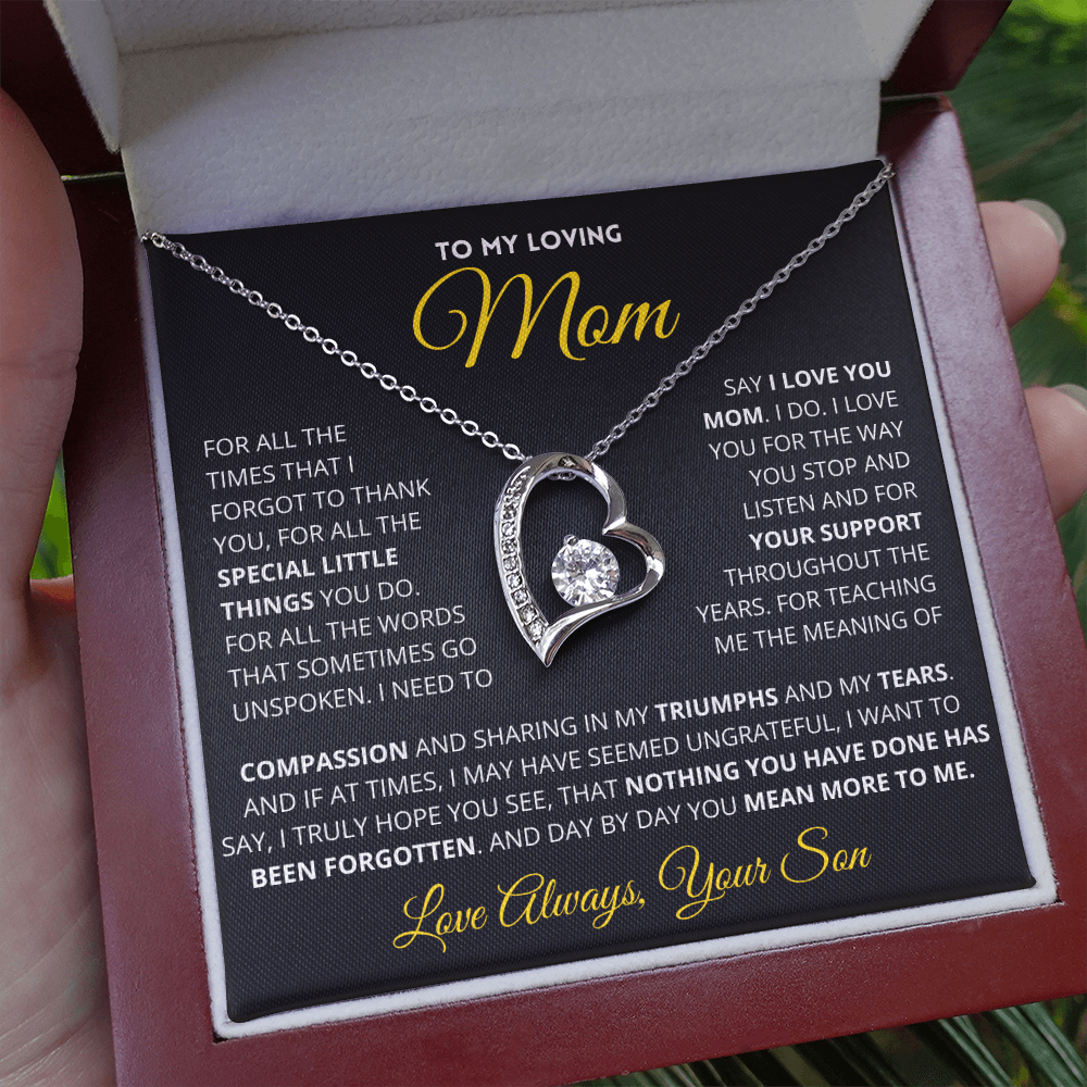 Mom Gift You Mean More Heart Necklace From Son