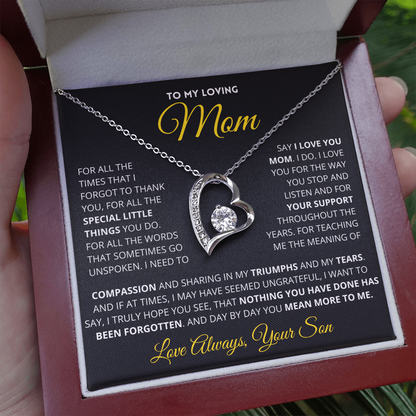 Mom Gift You Mean More Heart Necklace From Son