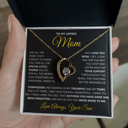 Mom Gift You Mean More Heart Necklace From Son